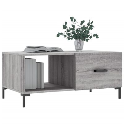 vidaXL Table basse sonoma gris 90x50x40 cm bois d'ingénierie