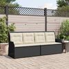 vidaXL Banc de jardin avec coussin Noir Poly rotin
