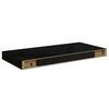 vidaXL &Eacute;tag&egrave;re murale flottante Noir brillant 50x23x3,8 cm MDF