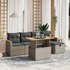 vidaXL Salon de jardin 6 pcs avec coussins gris r&eacute;sine tress&eacute;e