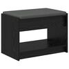 vidaXL Banc d'entr&eacute;e avec coussin Ch&ecirc;ne Noir 63 x 38 x 45 cm