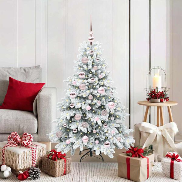 vidaXL Sapin de No&euml;l artificiel avec 150 LED Blanc 120 cm PE et PVC