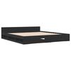 vidaXL Cadre de lit avec tiroirs sans matelas noir 200x200 cm