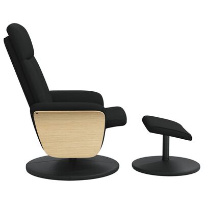 vidaXL Fauteuil inclinable avec repose-pied noir tissu