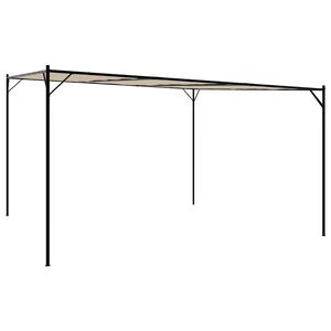 vidaXL Belv&eacute;d&egrave;re beige 4x4 m 180 g/m&sup2; tissu et acier