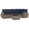 vidaXL Ensemble de canap&eacute; de jardin 6 pcs avec coussins gris r&eacute;sine tress&eacute;e