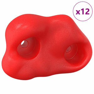 vidaXL Pr&eacute;hension d'escalade 12 pcs Rouge 100 x 67 x 43 mm PP