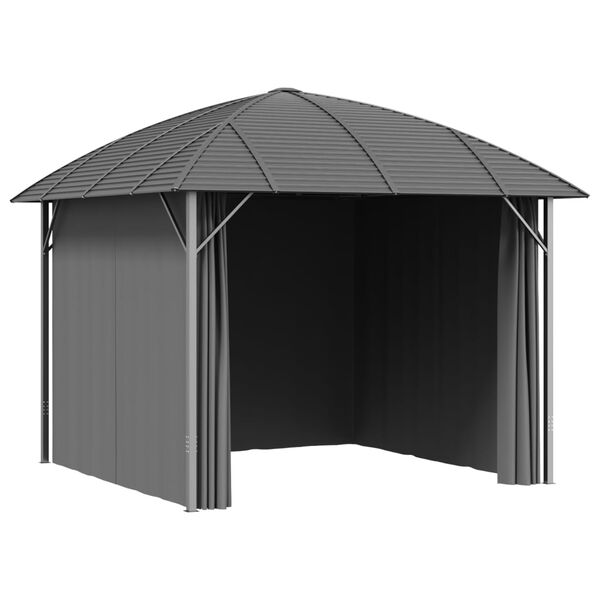 vidaXL Belv&eacute;d&egrave;re avec parois lat&eacute;rales et toit arqu&eacute; 3x3 m Anthracite