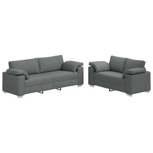 vidaXL Ensemble de Canap&eacute;s 2 pcs Gris fonc&eacute; 219 x 77 x 82 cm tissu