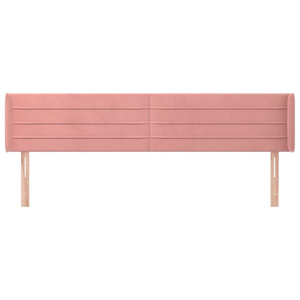 vidaXL T&ecirc;te de lit avec oreilles Rose 183x16x78/88 cm Velours