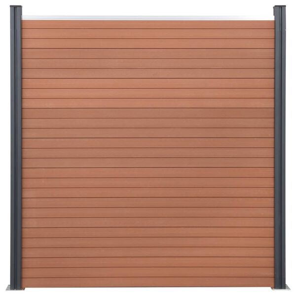 vidaXL Ensemble de panneaux de cl&ocirc;ture marron 699x186 cm WPC