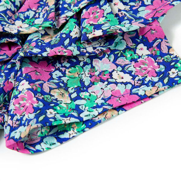 Robe pour enfants à manches à volants bleu cobalt 104