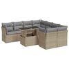 vidaXL Salon de jardin avec coussins 9 pcs beige r&eacute;sine tress&eacute;e