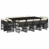 vidaXL Ensemble &agrave; manger de jardin 13 pcs coussins noir r&eacute;sine tress&eacute;e