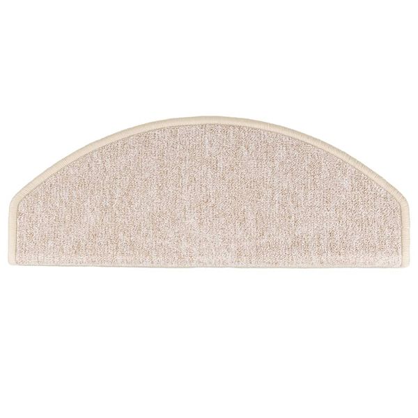 vidaXL Tapis d'escalier 10 pi&egrave;ces 65 x 24 x 4 cm Taupe Demi-rond Grand