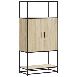 vidaXL Buffet haut ch&ecirc;ne sonoma 68x35x139 cm bois d'ing&eacute;nierie m&eacute;tal