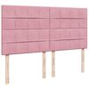 vidaXL Sommier &agrave; lattes de lit avec matelas Rose 200x200 cm Velours