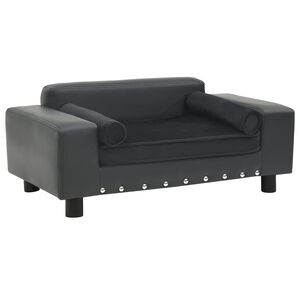 vidaXL Canap&eacute; pour chien Gris fonc&eacute; 81x43x31 cm Peluche et similicuir