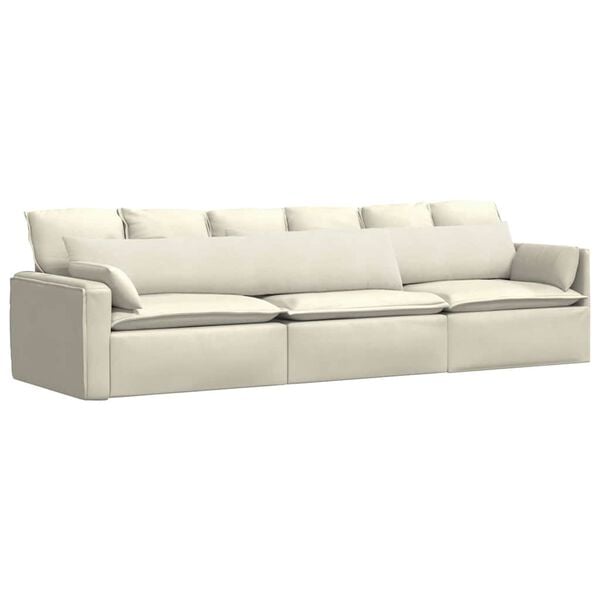 vidaXL Coussins de canap&eacute; 2 pcs Cr&egrave;me 200 x 40 cm