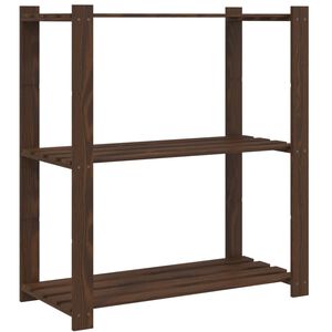 vidaXL Support de rangement &agrave; 3 niveaux marron 80x38x90 cm bois de pin