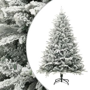 vidaXL Sapin de No&euml;l artificiel &agrave; flocons de neige Vert 210 cm PVC/PE