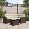 vidaXL Salon de jardin avec coussins 5 pcs marron r&eacute;sine tress&eacute;e
