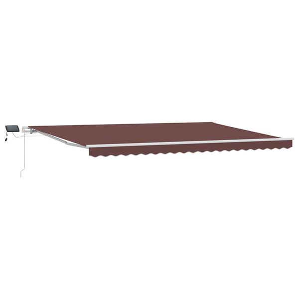 vidaXL Auvent manuel r&eacute;tractable avec LED marron 500x300 cm