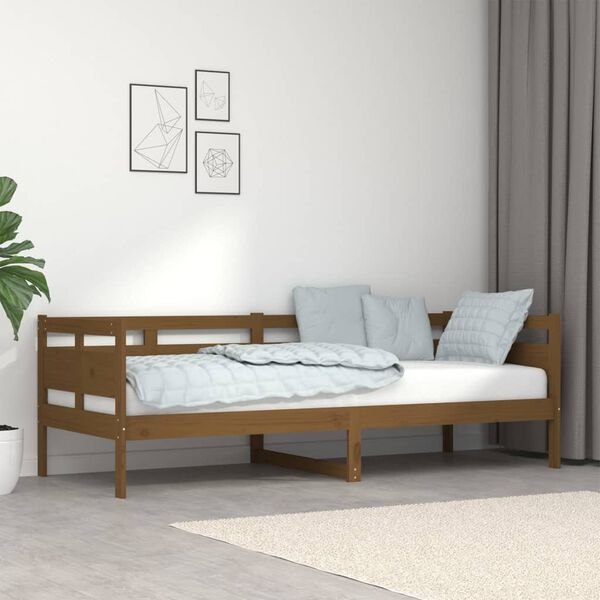vidaXL Lit de jour sans matelas marron miel bois pin massif 80x200 cm
