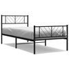 vidaXL Cadre de lit métal sans matelas avec pied de lit noir 90x190 cm