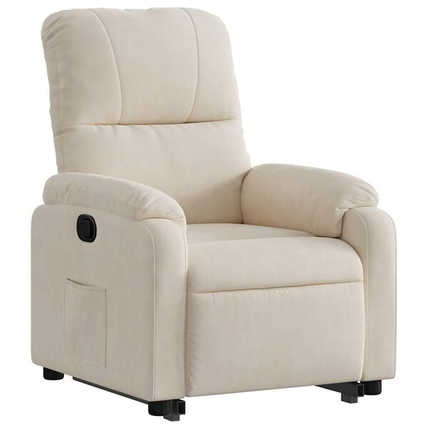 vidaXL Fauteuil inclinable beige tissu microfibre