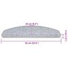 vidaXL Tapis d'escalier 30 pi&egrave;ces 65 x 24 x 4 cm Gris clair Demi-rond Grand