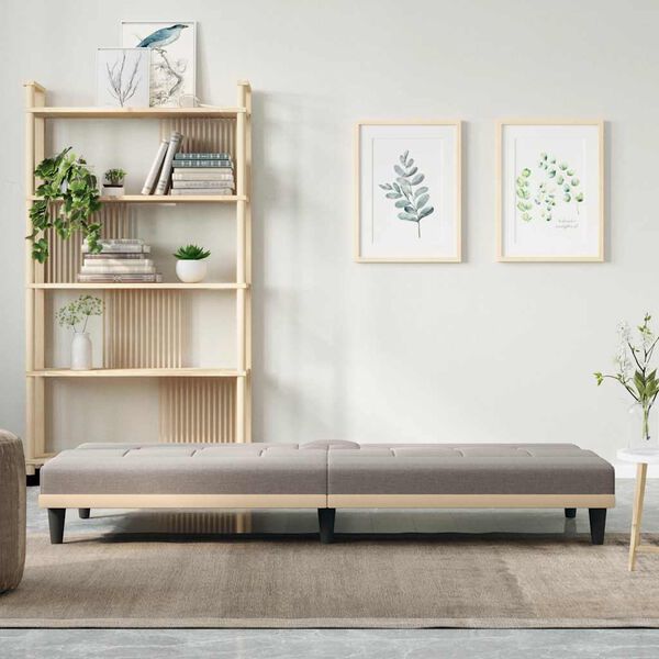 vidaXL Canap&eacute;-lit avec porte-gobelets taupe tissu