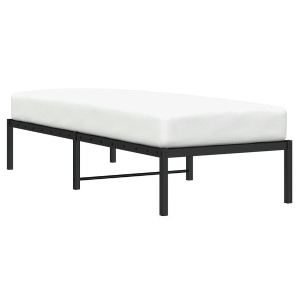 vidaXL Cadre de lit m&eacute;tal noir 80x200 cm