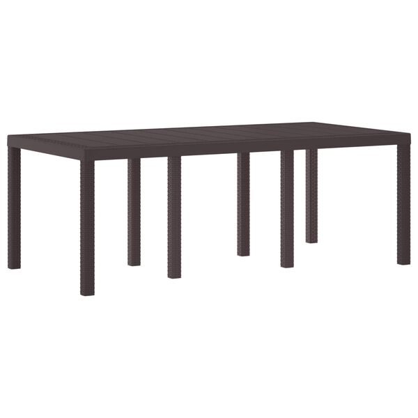 vidaXL Table de jardin pour repas Marron 200 x 100 x 73 cm polyrotin