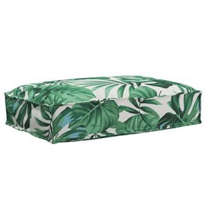 vidaXL Coussin Tissu Oxford Motif feuilles 60 x 40 x 8 cm