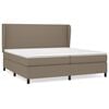 vidaXL Sommier &agrave; lattes de lit avec matelas Taupe 200x200 cm Tissu
