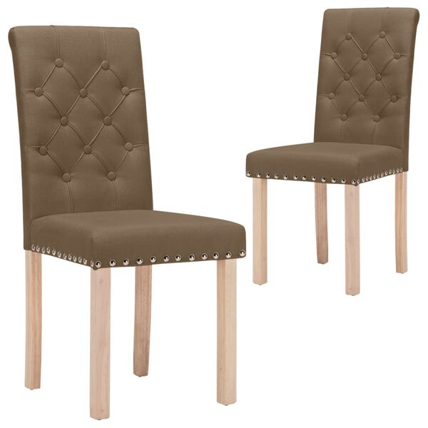 vidaXL Chaises &agrave; manger lot de 2 marron tissu