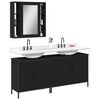 vidaXL Ensemble d'armoires salle de bain 3 pcs noir bois d'ing&eacute;nierie