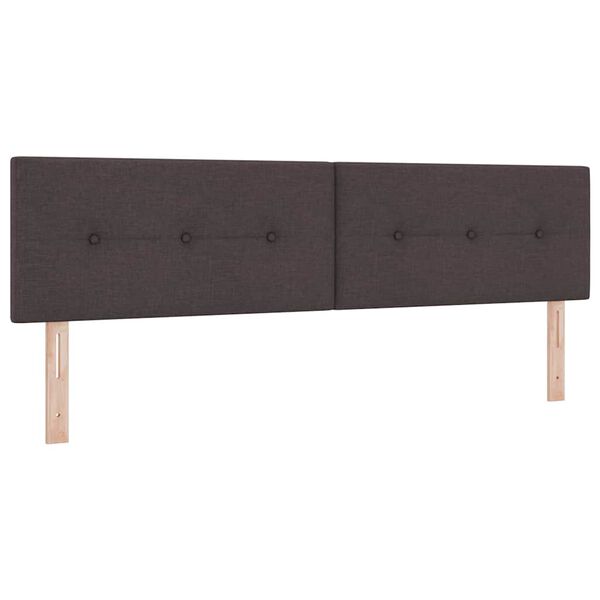 vidaXL T&ecirc;te de lit LED avec t&ecirc;te de lit Marron fonc&eacute; 180 cm Polyester