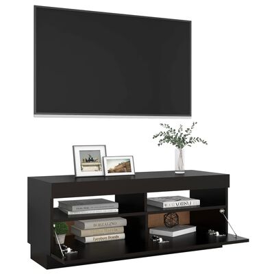 vidaXL Meuble TV avec lumières LED noir 100x35x40 cm