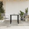 vidaXL Ensemble &agrave; manger de jardin 3pcs gris/noir r&eacute;sine tress&eacute;e/acier