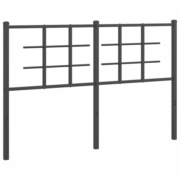 vidaXL T&ecirc;te de lit m&eacute;tal noir 140 cm