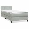 vidaXL Sommier &agrave; lattes de lit et matelas et LED gris clair 80x220 cm velours