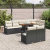 vidaXL Ensemble de canap&eacute; de jardin avec coussin 9 pcs Noir et Cr&egrave;me