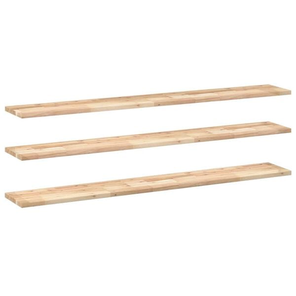 vidaXL &Eacute;tag&egrave;res flottantes 3 pcs 140x20x2 cm acacia massif non trait&eacute;