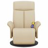 vidaXL Fauteuil inclinable de massage avec repose-pieds crème tissu