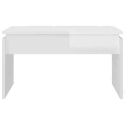 vidaXL Table basse Blanc brillant 68x50x38 cm Aggloméré