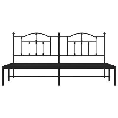 vidaXL Cadre de lit métal sans matelas avec tête de lit noir 200x200cm