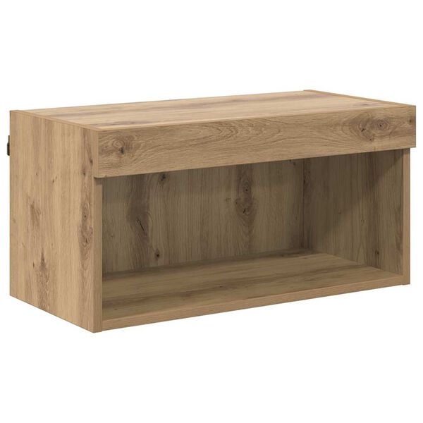 vidaXL Ensemble meuble TV avec LED Ch&ecirc;ne artisanal Bois d'ing&eacute;nierie