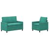 vidaXL Ensemble de Canap&eacute;s 2 pc Turquoise Velours